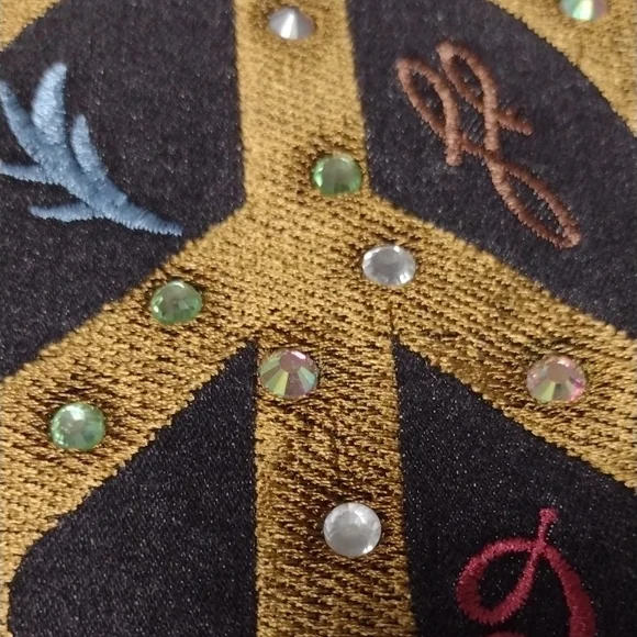 ROMWE Y2K Hippie style,Black Flare Jeans with Embroidery - Picture 13 of 14